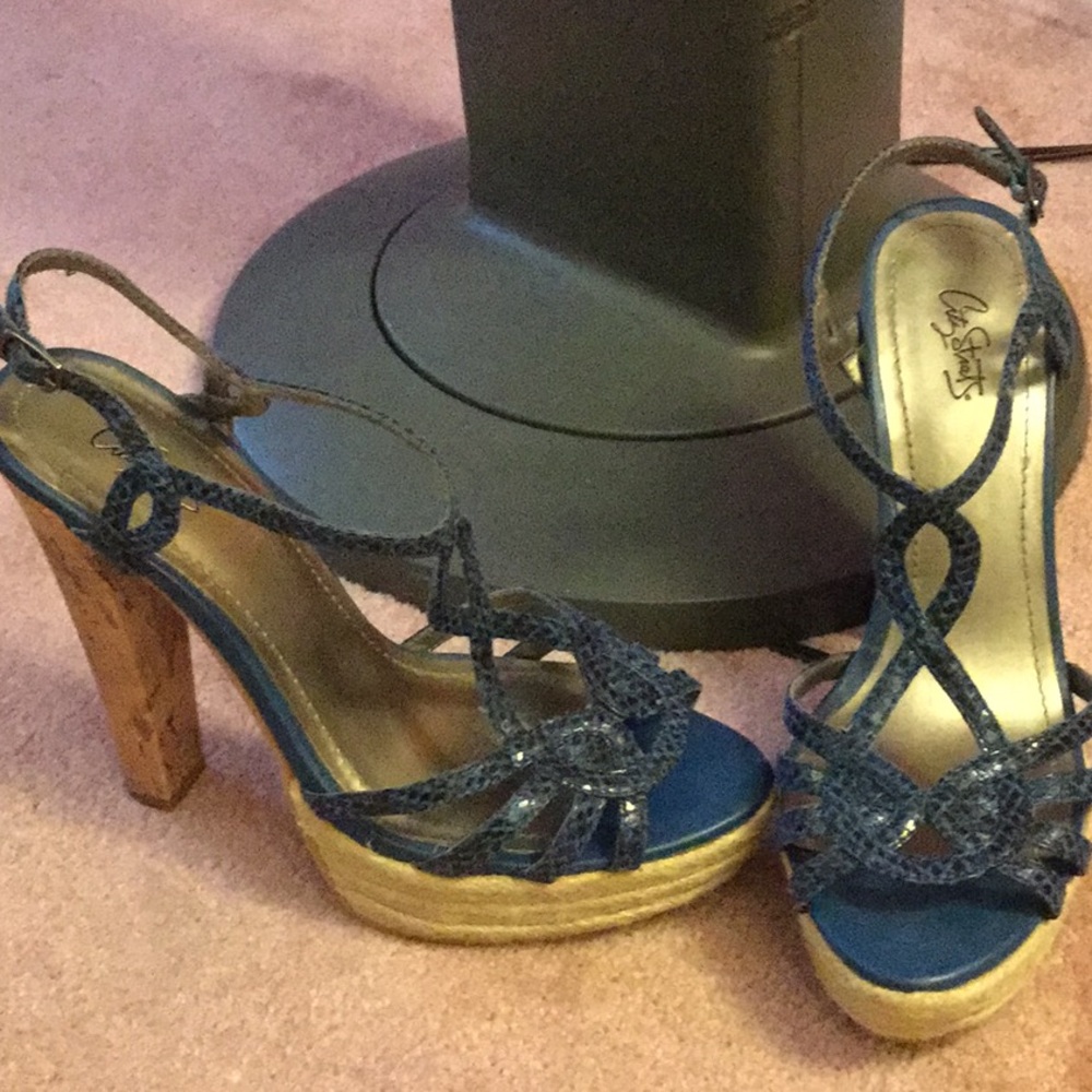 Blue 4 inch sandals